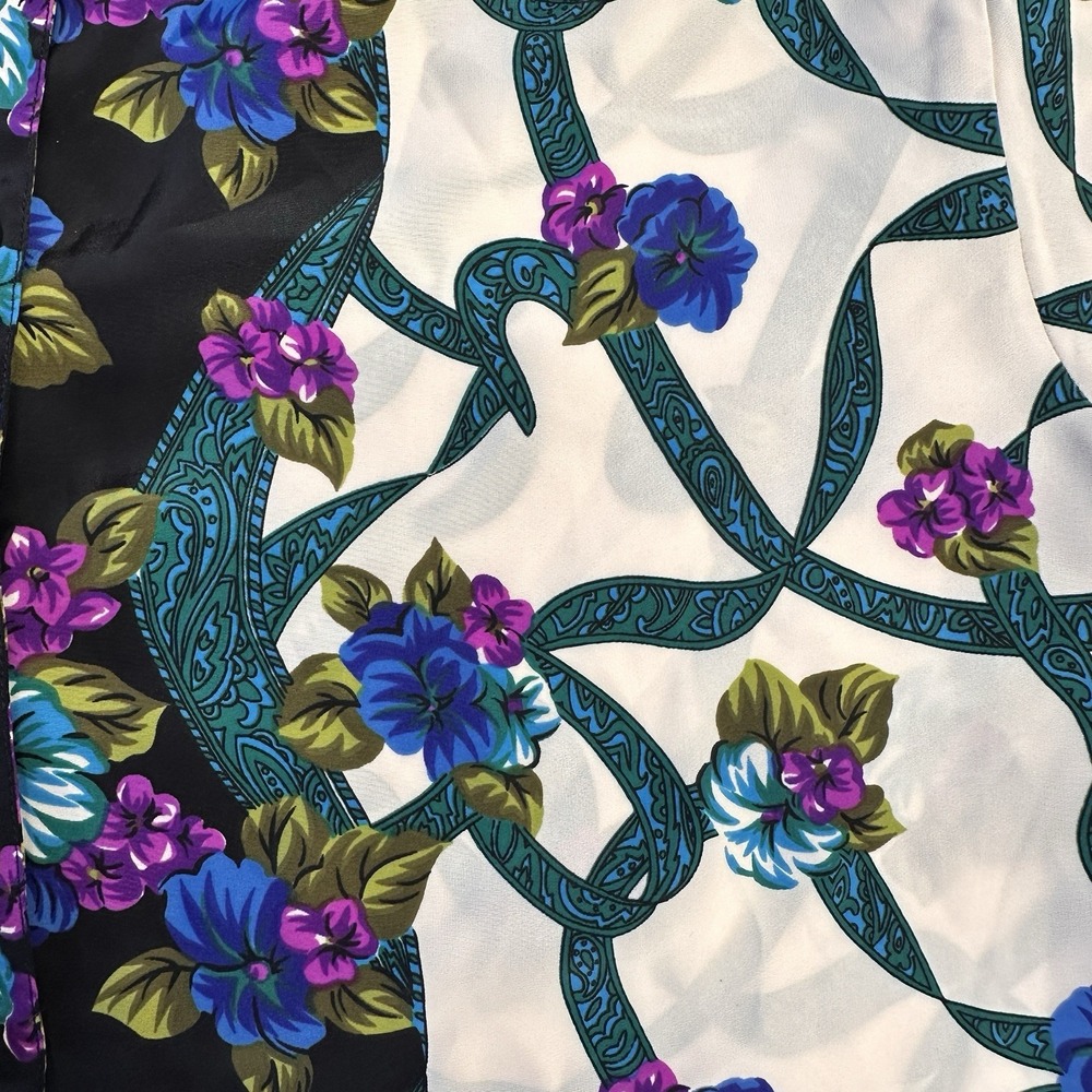 Design Elements Vintage 90s Floral Blouse Size 10 - Picture 12 of 13